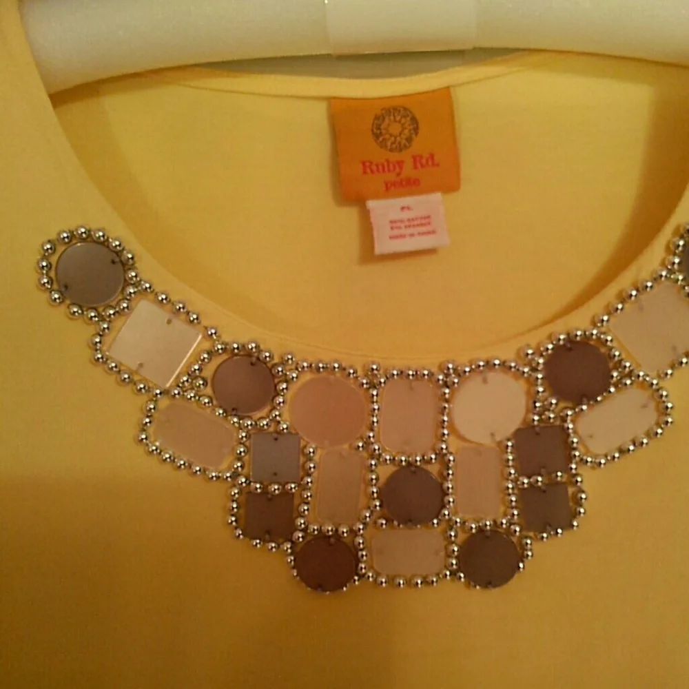 Ruby Rd yellow embellished top